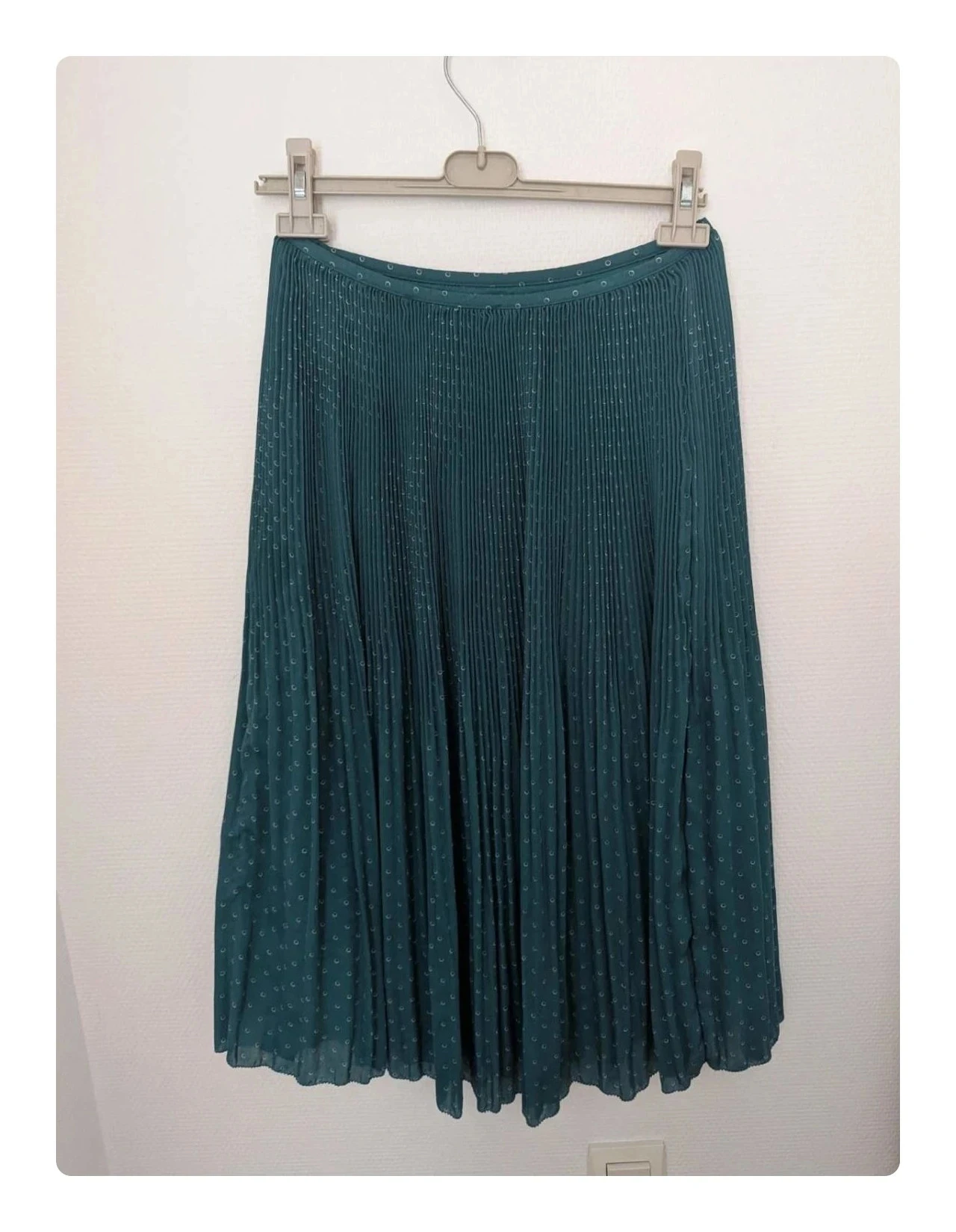 Magnífica falda plisada verde pato Comptoir des Cotonniers - Talla S – photo 2